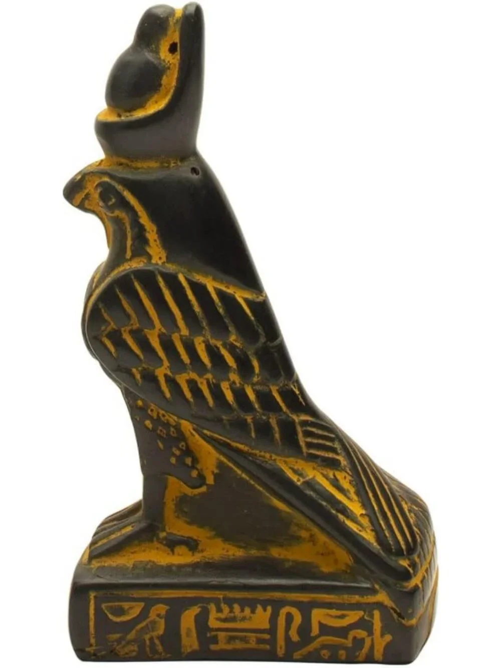 Antique Gold Mini Egyptian God Horus Statue - 4